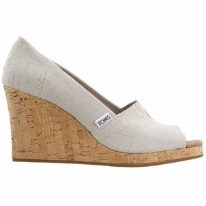 Toms Women's Classic Wedge Espadrille Sandal, Natural Crosshatch Jacquard